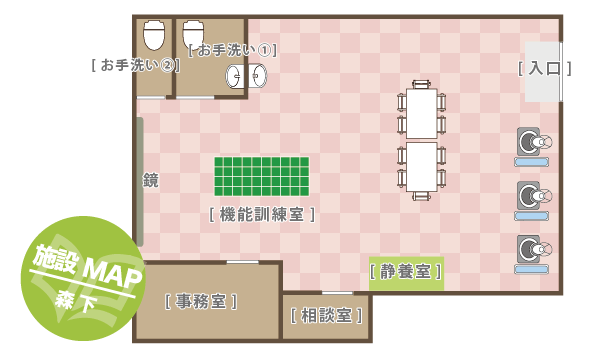 レコードブック森下の施設マップ