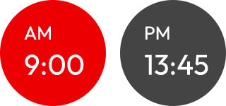 AM9:00 または PM13:45