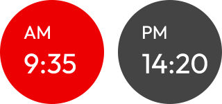 AM9:35 または PM14:20