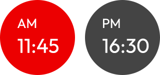 AM11:45 または PM16:30